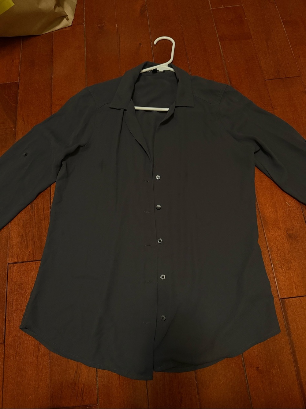 Dark Gray Long-Sleeve Button-Up Shirt